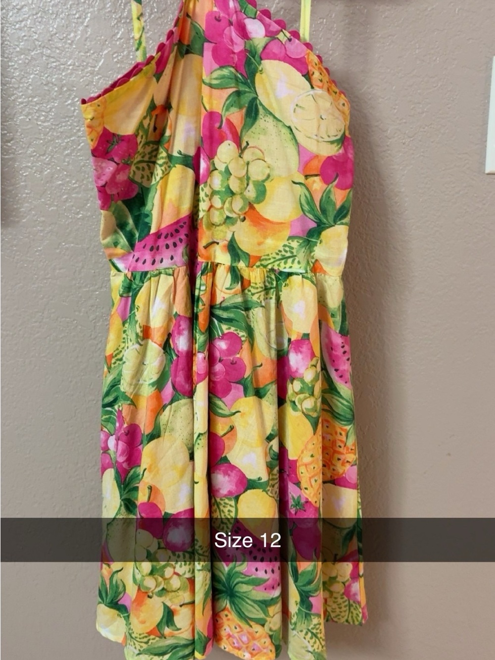 Janie and Jack Yellow & Pink Fruit-Print Summer Dress